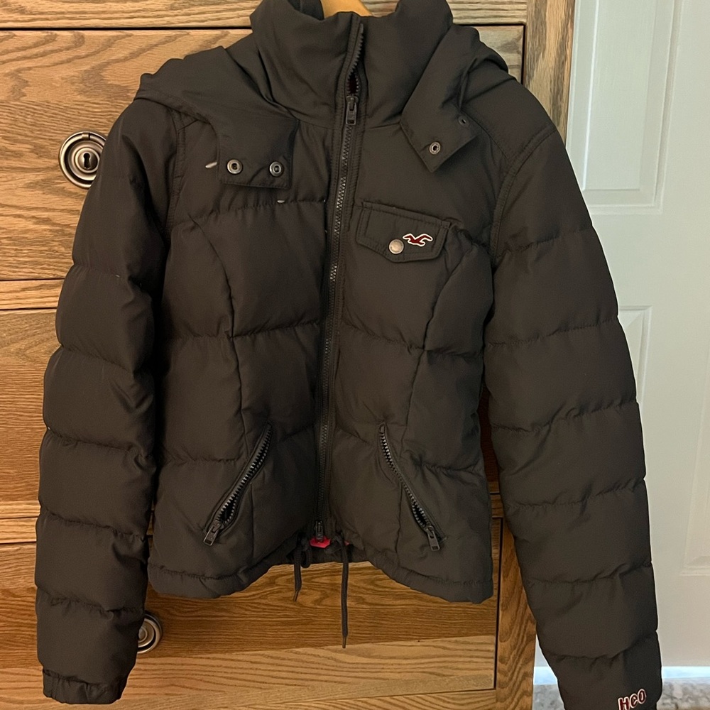 Hollister Women's Black Puffer Jacket